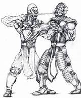 Scorpion Sub Zero Vs Coloring Combat Mortal Kombat Pages Mugen Remix Deviantart 614px 42kb Drawings Template sketch template