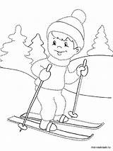 Coloring Boy Pages Printable Kids Seasons Winter Skiing Woods Bright Colors Favorite Color Choose Recommended sketch template