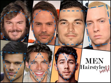 men hairstyles   face shape visual guide