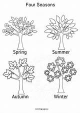 Seasons Summer Jahreszeiten Coloringpage Booklet sketch template