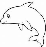 Dolphin Kids Template Coloring Easy Animal Drawing Outline Drawings Templates Pages Line Stencil Printable Outlines Colouring Color Draw Print Baby sketch template