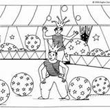 Coloring Trapeze Acrobat Artists Pages Hellokids Balloons Big sketch template