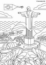 Christ Redeemer Coloring Pages Printable Favoreads Statue Sights Creative Adult Brazil Club Jesus Reserved Rights Coyright sketch template