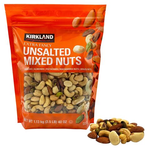 kirkland signature unsalted mixed nuts bag kg cost