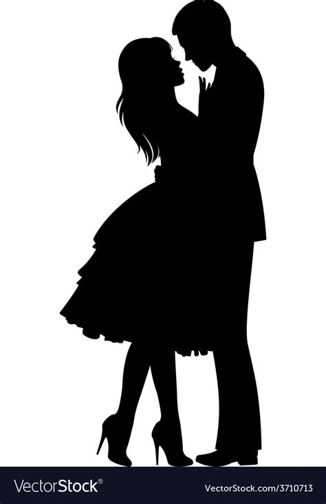 silhouette loving couple hugging royalty free vector image