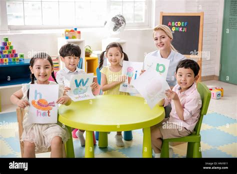 english class  kindergarten stock photo  alamy
