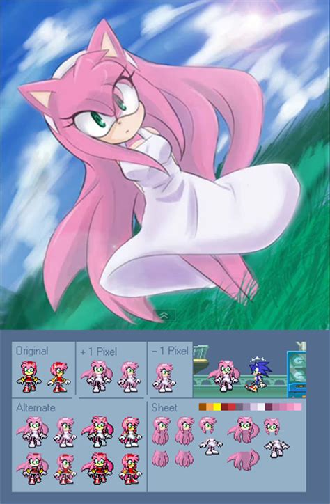 Amy Rose Long Hair By Jebo14 On Deviantart