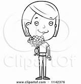 Clipart Holding Adolescent Teenage Flowers Girl Cartoon Cory Thoman Vector Outlined Coloring Royalty Girls 2021 sketch template