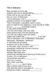 english teaching worksheets halloween halloween lyrics halloween