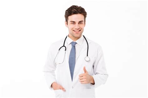 photo portrait   smiling handsome male doctor man