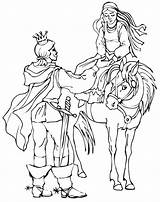 Princesse Cheval Prinz Principe Princesas Cavallo Principessa Prinzessin Pferd Ausmalbild Hija Prinzessinn Ancenscp Disegno sketch template