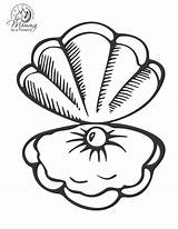 Coloring Shell Pages Oyster Clam Colouring Shells Drawing Sea Clipart Pearl Open Color Seashells Cartoon Diving Printable Ariel Giant Drawings sketch template