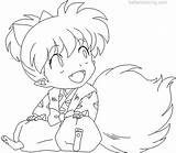 Inuyasha Shippo Coloring Pages Printable Kids sketch template