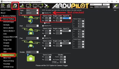 tarot gimbal rover documentation