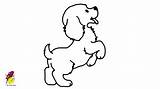 Dog Drawing Easy Dogs Simple Puppy Sketch Drawings Line Drawn Kids Baby Standing Cliparts Draw Cute Cartoon Clipart Dancing Face sketch template