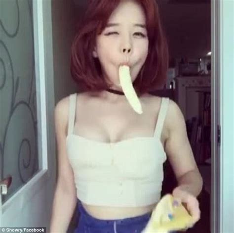 youtube star showry dances with a banana and sucks on