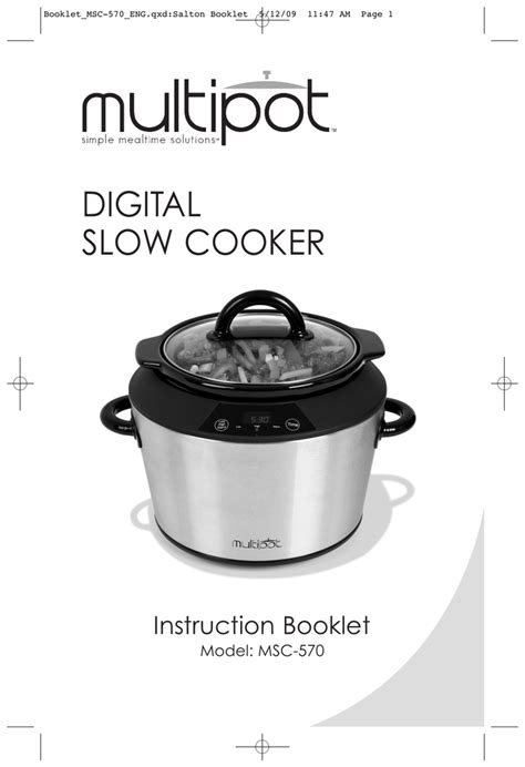 salton elite slow cooker user manual deadusa
