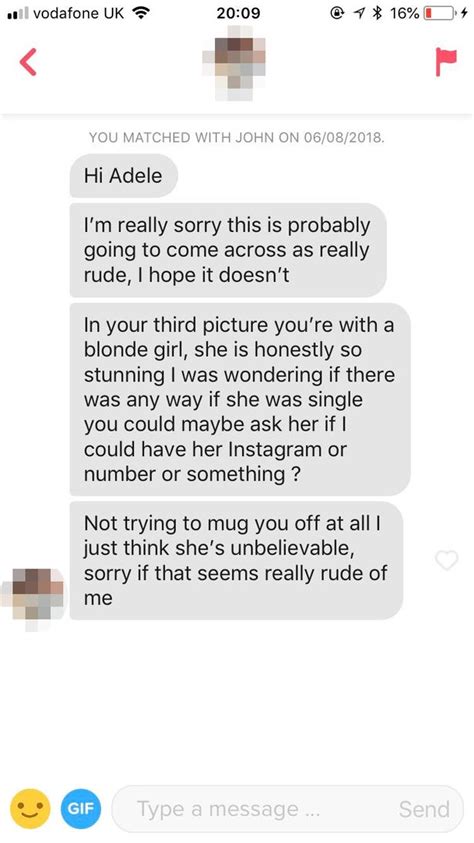 woman shocked when tinder match makes extremely cheeky request and