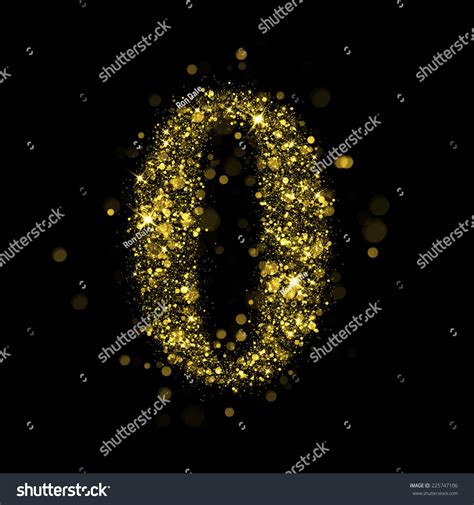number  figures gold glittering stars stock illustration