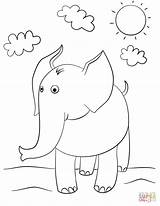 Elephant Coloring Pages Cartoon Cute Baby Drawing Color Elephants Printable Print Getcolorings Dot Children Pic Sheet Paper Helpful sketch template