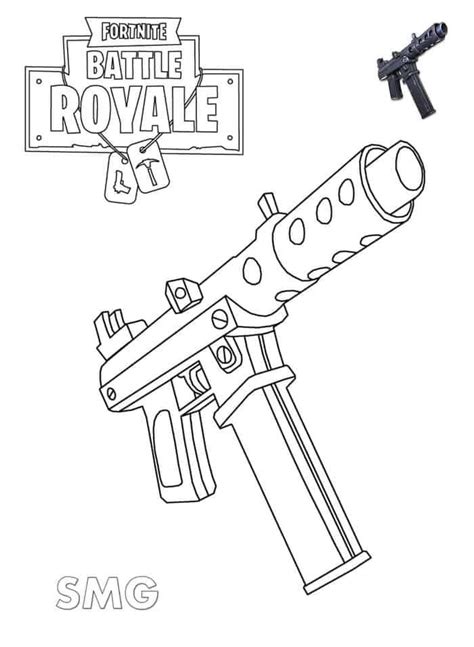 fortnite coloring pages smg guns coloring books coloring pages