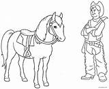Cowboy Coloring Pages Horse Printable Kids Cool2bkids sketch template