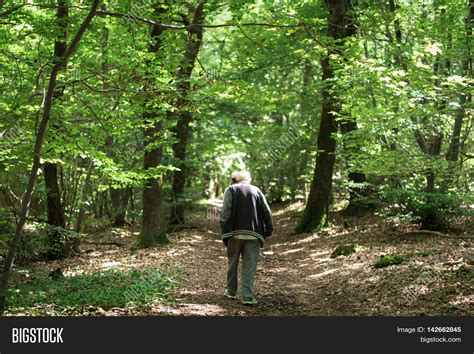 Old Man Walk Forest Image And Photo Free Trial Bigstock