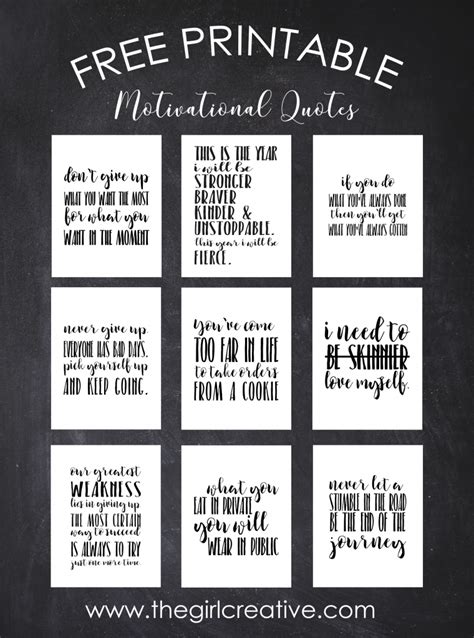 printable motivational quotes  girl creative