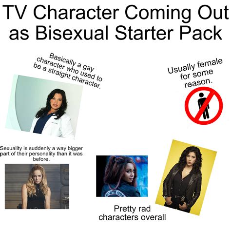 Tv Character Coming Out As Bisexual Starter Pack R Starterpacks