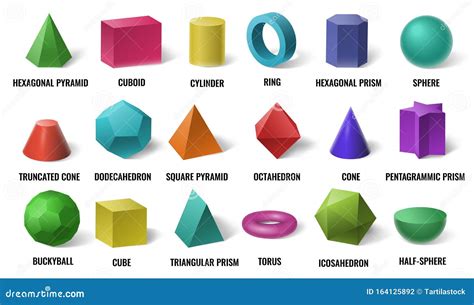realistische  grundformen farbige geometrische formen zylinder und