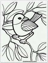 Burung Mewarnai Bertengger Ranting sketch template