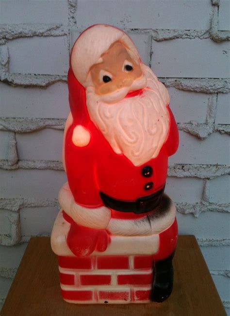Santa In Chimney Vintage Light Up Blow Mold General By Goatcart Indoor
