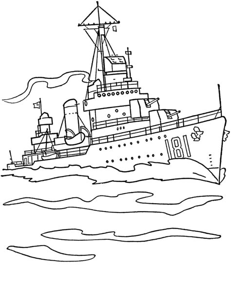 usa printables armed forces day coloring pages  navy destroyer