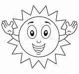 Sun Coloring Happy Summer Kids Character Illustration sketch template