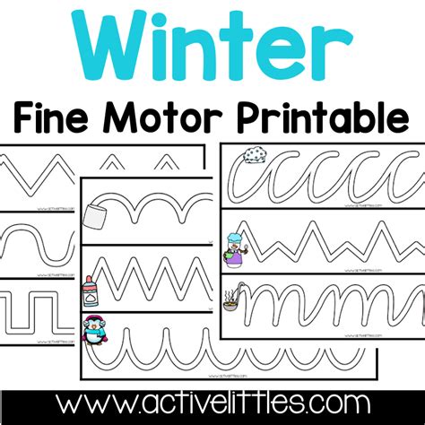 winter tracing fine motor printable active littles