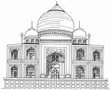 Taj Mahal Landmarks Aprenda Indias Charminar Rumeurs Foin Passo Shade sketch template