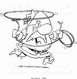 Lasso Coloring Cowboy Cartoon Swinging Santa Outline Vector Royalty Stock Printable Getdrawings Getcolorings sketch template