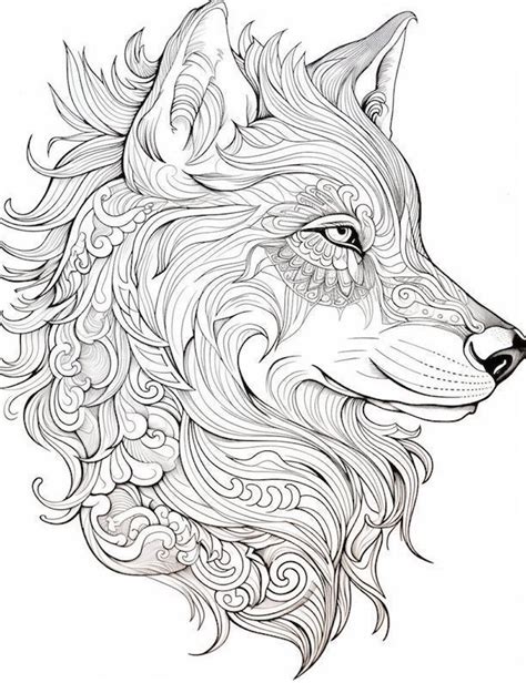 majestic wolf coloring pages  kids  adults