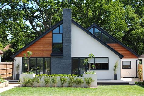 contemporary chalet bungalow conversion  la hally architect house cladding bungalow