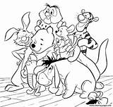 Coloring Pooh Winnie Friends Pages Printable sketch template