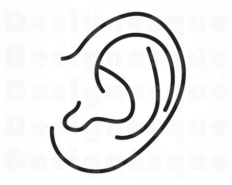 ear outline svg hearing svg ear svg ear clipart ear files etsy