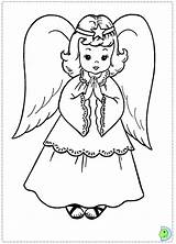 Coloring Angel Christmas Print Colouring Dinokids Angels Close sketch template