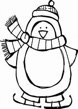 Penguin Coloring Pages Winter Christmas Basic Outline Drawing Baby Printable Cute Ice Chivas Skating Colorear Color Penguins Para Easy Sounders sketch template