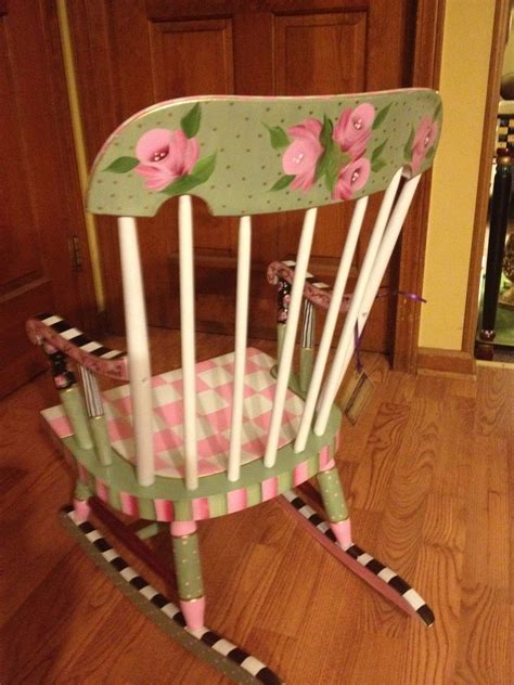 buy hand crafted painted childs rocking chair custom colors  designs   order