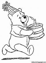 Pooh Winnie Coloring Birthday Pages Happy Printable Colouring Color Sheets 1st Draw sketch template