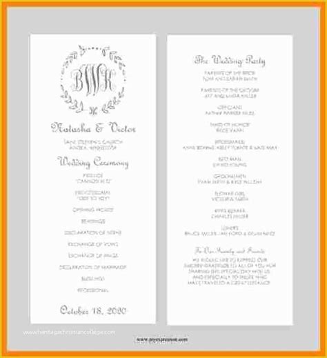 downloadable wedding program template    printed