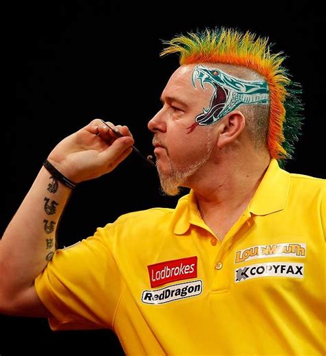 ladbrokescom world darts championship peter wrights hair hits  bullseye dragon mohawk