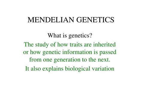Ppt Mendelian Genetics Powerpoint Presentation Free Download Id 336093