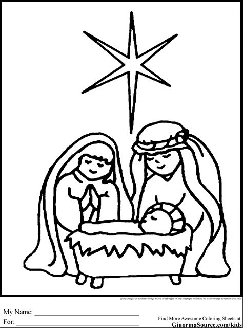 coloring pages christmas nativity  getdrawings