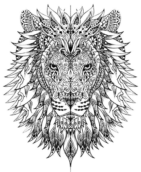 hard coloring page  adults lion coloring page animal coloring home